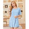 Ekouaer Nightgowns for Women Bamboo Viscose Sleep Shirts Short Sleeve Nightshirt Casual Sleepdress Soft Sleepwear S-XXXL(Blue Ocean)