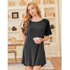 Ekouaer Nightgowns for Women Bamboo Viscose Sleep Shirts Short Sleeve Nightshirt Casual Sleepdress Soft Sleepwear S-XXXL(Dark Grey)