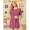 Ekouaer Nightgowns for Women Bamboo Viscose Sleep Shirts Short Sleeve Nightshirt Casual Sleepdress Soft Sleepwear S-XXXL(Dark Pink)