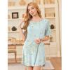 Ekouaer Nightgowns for Women Bamboo Viscose Sleep Shirts Short Sleeve Nightshirt Casual Sleepdress Soft Sleepwear S-XXXL(Green Daisy)