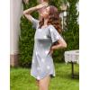 Ekouaer Nightgowns for Women Bamboo Viscose Sleep Shirts Short Sleeve Nightshirt Casual Sleepdress Soft Sleepwear S-XXXL(Grey Stars)