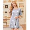 Ekouaer Nightgowns for Women Bamboo Viscose Sleep Shirts Short Sleeve Nightshirt Casual Sleepdress Soft Sleepwear S-XXXL(Grey Stars)
