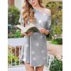 Ekouaer Nightgowns for Women Bamboo Viscose Sleep Shirts Short Sleeve Nightshirt Casual Sleepdress Soft Sleepwear S-XXXL(Grey Stars)