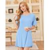 Ekouaer Nightgowns for Women Bamboo Viscose Sleep Shirts Short Sleeve Nightshirt Casual Sleepdress Soft Sleepwear S-XXXL(Light Blue)
