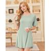 Ekouaer Nightgowns for Women Bamboo Viscose Sleep Shirts Short Sleeve Nightshirt Casual Sleepdress Soft Sleepwear S-XXXL(Light Green)