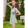 Ekouaer Nightgowns for Women Bamboo Viscose Sleep Shirts Short Sleeve Nightshirt Casual Sleepdress Soft Sleepwear S-XXXL(Light Green)