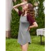 Ekouaer Nightgowns for Women Bamboo Viscose Sleep Shirts Short Sleeve Nightshirt Casual Sleepdress Soft Sleepwear S-XXXL(Light Grey)
