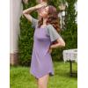 Ekouaer Nightgowns for Women Bamboo Viscose Sleep Shirts Short Sleeve Nightshirt Casual Sleepdress Soft Sleepwear S-XXXL(Lilac)