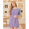 Ekouaer Nightgowns for Women Bamboo Viscose Sleep Shirts Short Sleeve Nightshirt Casual Sleepdress Soft Sleepwear S-XXXL(Lilac)
