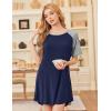 Ekouaer Nightgowns for Women Bamboo Viscose Sleep Shirts Short Sleeve Nightshirt Casual Sleepdress Soft Sleepwear S-XXXL(Navy Blue)