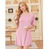Ekouaer Nightgowns for Women Bamboo Viscose Sleep Shirts Short Sleeve Nightshirt Casual Sleepdress Soft Sleepwear S-XXXL(Pink)