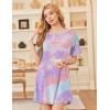 Ekouaer Nightgowns for Women Bamboo Viscose Sleep Shirts Short Sleeve Nightshirt Casual Sleepdress Soft Sleepwear S-XXXL(Tie Dye Blue)