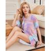 Ekouaer Nightgowns for Women Bamboo Viscose Sleep Shirts Short Sleeve Nightshirt Casual Sleepdress Soft Sleepwear S-XXXL(Tie Dye Blue)