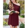 Ekouaer Nightgowns for Women Bamboo Viscose Sleep Shirts Short Sleeve Nightshirt Casual Sleepdress Soft Sleepwear S-XXXL(Wine Red)
