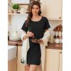Ekouaer Nightgowns for Women Cotton Sleepshirts Short Sleeve Nightshirt Tshirt Night Gown Casual Sleepdress Comfy Nightdress(Black)