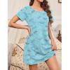 Ekouaer Nightgowns for Women Cotton Sleepshirts Short Sleeve Nightshirt Tshirt Night Gown Casual Sleepdress Comfy Nightdress(Blue Butterfly)
