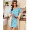 Ekouaer Nightgowns for Women Cotton Sleepshirts Short Sleeve Nightshirt Tshirt Night Gown Casual Sleepdress Comfy Nightdress(Blue Butterfly)