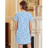 Ekouaer Nightgowns for Women Cotton Sleepshirts Short Sleeve Nightshirt Tshirt Night Gown Casual Sleepdress Comfy Nightdress(Blue Moon)