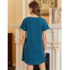 Ekouaer Nightgowns for Women Cotton Sleepshirts Short Sleeve Nightshirt Tshirt Night Gown Casual Sleepdress Comfy Nightdress(Dark Blue)