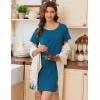 Ekouaer Nightgowns for Women Cotton Sleepshirts Short Sleeve Nightshirt Tshirt Night Gown Casual Sleepdress Comfy Nightdress(Dark Blue)