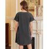 Ekouaer Nightgowns for Women Cotton Sleepshirts Short Sleeve Nightshirt Tshirt Night Gown Casual Sleepdress Comfy Nightdress(Dark Grey)