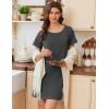 Ekouaer Nightgowns for Women Cotton Sleepshirts Short Sleeve Nightshirt Tshirt Night Gown Casual Sleepdress Comfy Nightdress(Dark Grey)