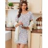 Ekouaer Nightgowns for Women Cotton Sleepshirts Short Sleeve Nightshirt Tshirt Night Gown Casual Sleepdress Comfy Nightdress(Grey Coffee)