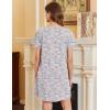 Ekouaer Nightgowns for Women Cotton Sleepshirts Short Sleeve Nightshirt Tshirt Night Gown Casual Sleepdress Comfy Nightdress(Grey Coffee)