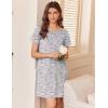 Ekouaer Nightgowns for Women Cotton Sleepshirts Short Sleeve Nightshirt Tshirt Night Gown Casual Sleepdress Comfy Nightdress(Grey Coffee)