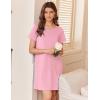Ekouaer Nightgowns for Women Cotton Sleepshirts Short Sleeve Nightshirt Tshirt Night Gown Casual Sleepdress Comfy Nightdress(Light Pink)