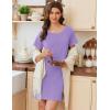 Ekouaer Nightgowns for Women Cotton Sleepshirts Short Sleeve Nightshirt Tshirt Night Gown Casual Sleepdress Comfy Nightdress(Lilac)