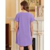 Ekouaer Nightgowns for Women Cotton Sleepshirts Short Sleeve Nightshirt Tshirt Night Gown Casual Sleepdress Comfy Nightdress(Lilac)