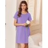 Ekouaer Nightgowns for Women Cotton Sleepshirts Short Sleeve Nightshirt Tshirt Night Gown Casual Sleepdress Comfy Nightdress(Lilac)