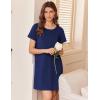 Ekouaer Nightgowns for Women Cotton Sleepshirts Short Sleeve Nightshirt Tshirt Night Gown Casual Sleepdress Comfy Nightdress(Navy Blue)