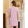 Ekouaer Nightgowns for Women Cotton Sleepshirts Short Sleeve Nightshirt Tshirt Night Gown Casual Sleepdress Comfy Nightdress(Pink Floral)