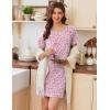 Ekouaer Nightgowns for Women Cotton Sleepshirts Short Sleeve Nightshirt Tshirt Night Gown Casual Sleepdress Comfy Nightdress(Pink Floral)