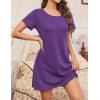 Ekouaer Nightgowns for Women Cotton Sleepshirts Short Sleeve Nightshirt Tshirt Night Gown Casual Sleepdress Comfy Nightdress(Purple)