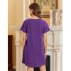 Ekouaer Nightgowns for Women Cotton Sleepshirts Short Sleeve Nightshirt Tshirt Night Gown Casual Sleepdress Comfy Nightdress(Purple)