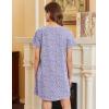 Ekouaer Nightgowns for Women Cotton Sleepshirts Short Sleeve Nightshirt Tshirt Night Gown Casual Sleepdress Comfy Nightdress(Purple Floral)