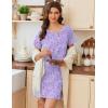 Ekouaer Nightgowns for Women Cotton Sleepshirts Short Sleeve Nightshirt Tshirt Night Gown Casual Sleepdress Comfy Nightdress(Purple Star)