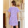 Ekouaer Nightgowns for Women Cotton Sleepshirts Short Sleeve Nightshirt Tshirt Night Gown Casual Sleepdress Comfy Nightdress(Purple Star)