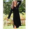 Ekouaer Nightgowns for Women Long Sleeve Nightgown Long Sleepwear Button Down Sleep Shirt Soft Night Gown S-4XL(Black)