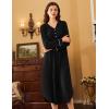 Ekouaer Nightgowns for Women Long Sleeve Nightgown Long Sleepwear Button Down Sleep Shirt Soft Night Gown S-4XL(Black)