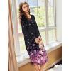 Ekouaer Nightgowns for Women Long Sleeve Nightgown Long Sleepwear Button Down Sleep Shirt Soft Night Gown S-4XL(Black Cherry Blossoms)