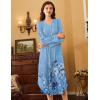 Ekouaer Nightgowns for Women Long Sleeve Nightgown Long Sleepwear Button Down Sleep Shirt Soft Night Gown S-4XL(Blue Floral)