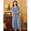 Ekouaer Nightgowns for Women Long Sleeve Nightgown Long Sleepwear Button Down Sleep Shirt Soft Night Gown S-4XL(Blue-red Flowers)