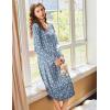 Ekouaer Nightgowns for Women Long Sleeve Nightgown Long Sleepwear Button Down Sleep Shirt Soft Night Gown S-4XL(Blue-red Flowers)