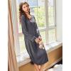 Ekouaer Nightgowns for Women Long Sleeve Nightgown Long Sleepwear Button Down Sleep Shirt Soft Night Gown S-4XL(Gray)