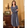 Ekouaer Nightgowns for Women Long Sleeve Nightgown Long Sleepwear Button Down Sleep Shirt Soft Night Gown S-4XL(Gray)