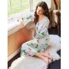 Ekouaer Nightgowns for Women Long Sleeve Nightgown Long Sleepwear Button Down Sleep Shirt Soft Night Gown S-4XL(Green Floral)